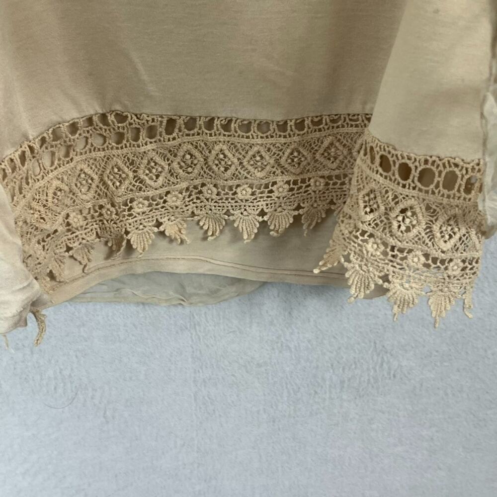 Cosmo Tank Top Size Large Beige Silk Flowy Sheer Overlay Delicate Made In Italy - Picture 6 of 13